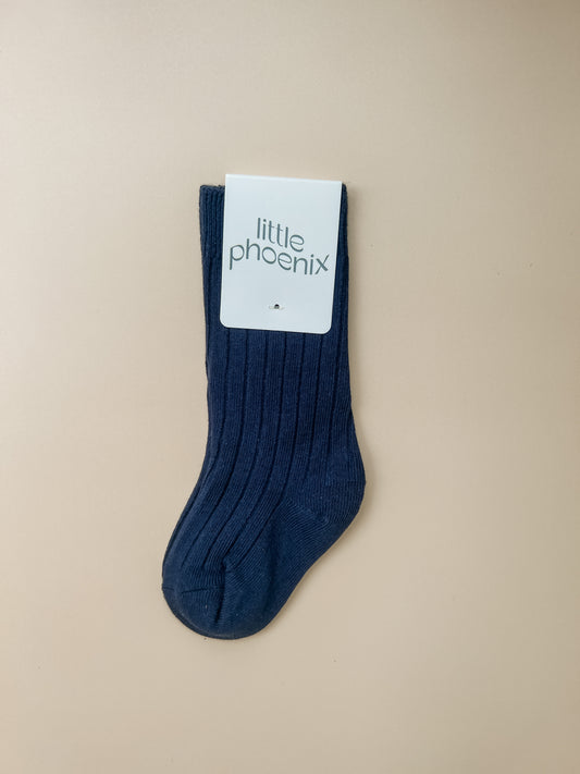 Rib Knee High Socks | Navy