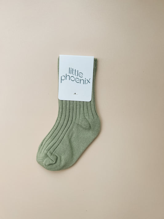 Rib Midi Socks | Sage